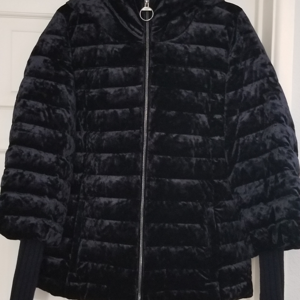 DKNY Crushed velvet down puffer jacket